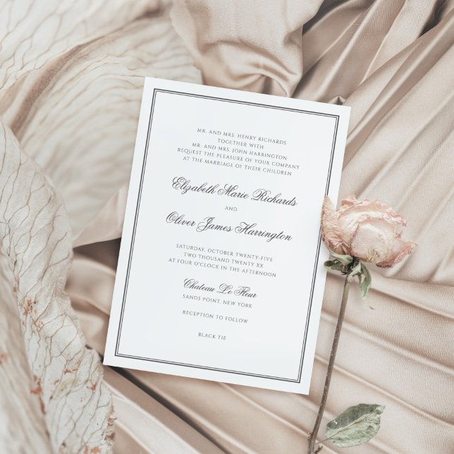 Elegant Classic Calligraphy Bröllop Inbjudningar (Skapare uppladdad)