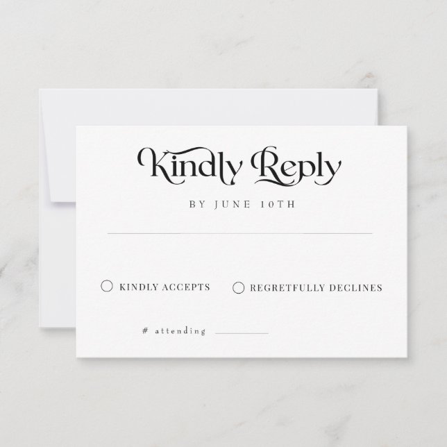 Elegant Classic Calligraphy Bröllop OSA Kort (Framsida)