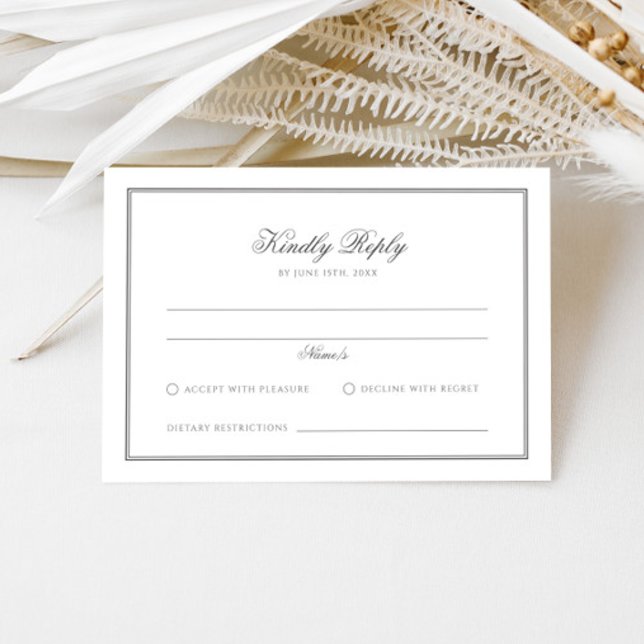 Elegant Classic Calligraphy Bröllop OSA Kort (Skapare uppladdad)