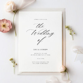 Elegant Classic Calligraphy Minimalist Bröllop Inbjudningar