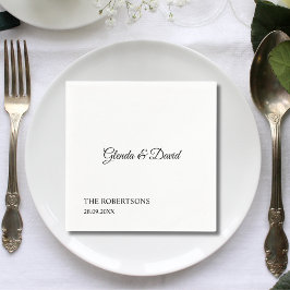 Elegant Classic Calligraphy Personlig Bröllop Pappersservett