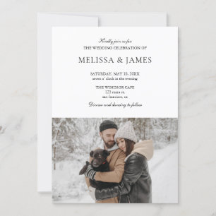 Elegant Classic Calligraphy Photo QR-kod Inbjudningar