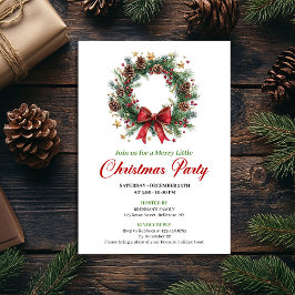 Elegant Classic Christmas Wreath Party Card Inbjudningar