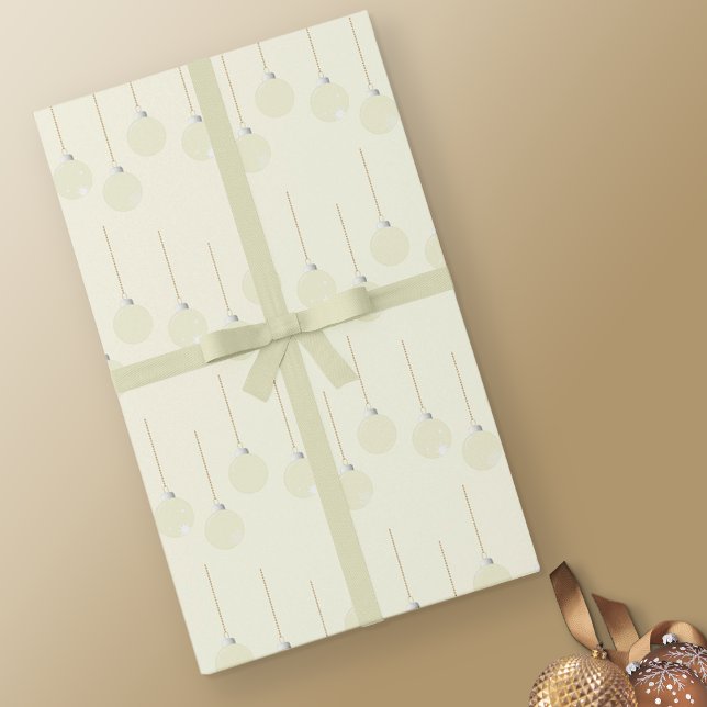 Elegant Classic Cream-julbalkar Presentpapper (Cream Baubles Wrapping Paper)