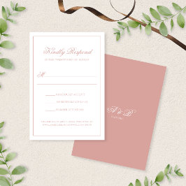 Elegant Classic Dusty Rose Monogram Script Wedding OSA Kort
