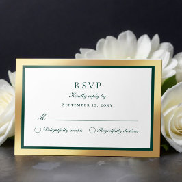 Elegant Classic Faux Guld Emerald Grönt OSA kort