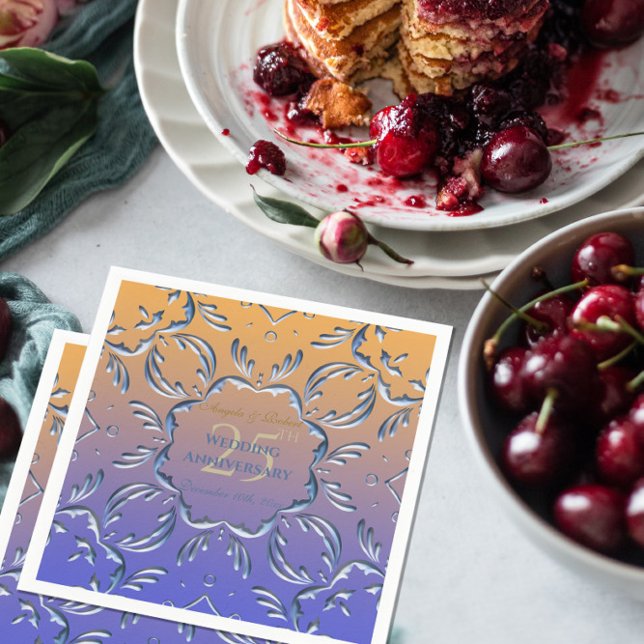 Elegant Classic Finare 25:e Bröllop-årsdagen Pappersservett (Skapare uppladdad)
