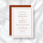 Elegant Classic Formal Terracotta Bröllop Inbjudningar<br><div class="desc">Anpassningsbar Elegant Classic Formal Terracotta Bröllopsinbjudan</div>