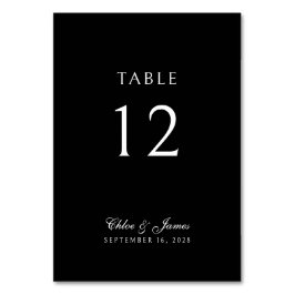 Elegant Classic Forme Black Namn Bröllop Bordsnummer