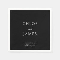 Elegant Classic Forme Black Namn Bröllop