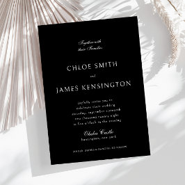 Elegant Classic Forme Black White Bröllop Inbjudningar