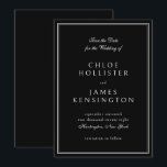 Elegant Classic Forme Black White Bröllop Spara Datumet<br><div class="desc">Inbjudningskort för elegant,  klassiskt,  svart,  vitt Ram-Bröllop spara datum-</div>