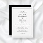 Elegant Classic Forme Black White Virtuella Bröllo Inbjudningar<br><div class="desc">Elegant Classic Formal Black White Virtuell Bröllopsinbjudan</div>
