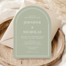 Elegant Classic Forme Sage Grönt Bröllop