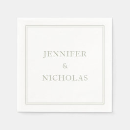 Elegant Classic Forme Sage Grönt Bröllop Pappersservett