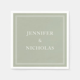 Elegant Classic Forme Sage Grönt Bröllop Pappersservett