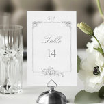 Elegant Classic Fransk Rococo-Blommigt Bordsnummer<br><div class="desc">Denna klassiska svit av historiska dekorativa mönster inspireras av 1800-talets festningar av den Fransk målaren Alexis Peyrotte,  som innehåller lätt grått på vita acanthus-löv,  ornerade scrollsar,  blommor och löv. Denna samling är perfekten som kompletterar ett elegant,  ett formellt och romantiskt bröllop.</div>