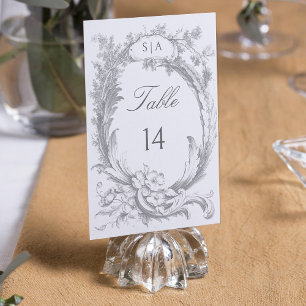 Elegant Classic Fransk Rococo-Blommigt Bordsnummer
