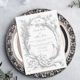Elegant Classic Fransk Rococo-Blommigt Inbjudningar