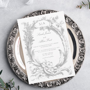 Elegant Classic Fransk Rococo-Blommigt Inbjudningar
