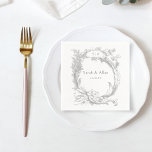 Elegant Classic Fransk Rococo-Blommigt Pappersservett<br><div class="desc">Denna klassiska svit av historiska dekorativa mönster inspireras av 1800-talets festningar av den Fransk målaren Alexis Peyrotte,  som innehåller lätt grått på vita acanthus-löv,  ornerade scrollsar,  blommor och löv. Denna samling är perfekten som kompletterar ett elegant,  ett formellt och romantiskt bröllop.</div>