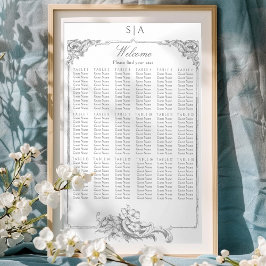 Elegant Classic Fransk Rococo-Blommigt Poster