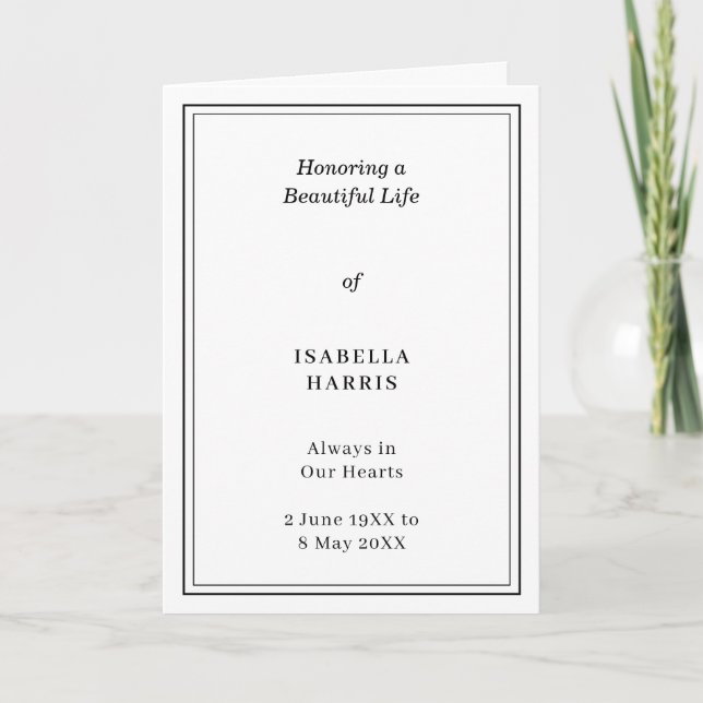 Elegant Classic Funeral Service Design Program (Framsida)