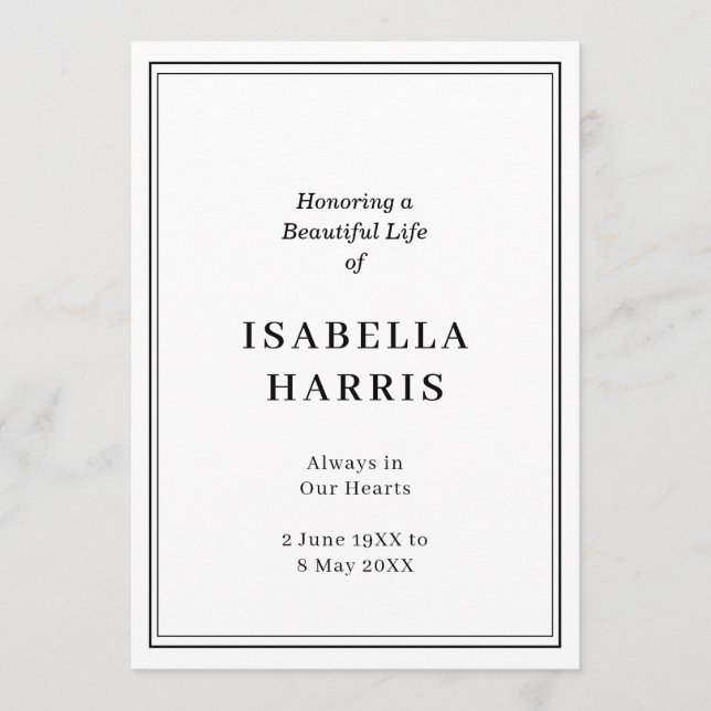 Elegant Classic Funeral Service Design Program (Framsida)