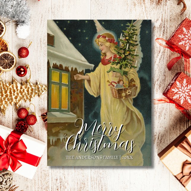 Elegant Classic God jul Angel Artwork Julkort (Skapare uppladdad)