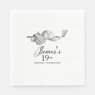 Elegant Classic Golf 19:e Födelsedagsfestens Anpas Pappersservett