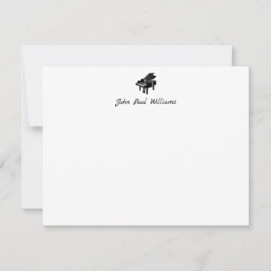 Elegant Classic Grand Piano Music Calligraphy Namn Anteckningskort