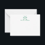 Elegant Classic Grönt Korsade Klubbar Golf Monogra Anteckningskort<br><div class="desc">Modern klassisk Grönt korsade Klubbar Golf Monogram Note Card</div>