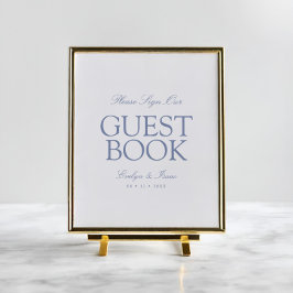 Elegant Classic Guest Bok Dusty Blue Poster