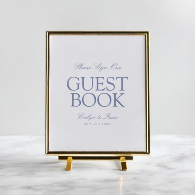 Elegant Classic Guest Bok Dusty Blue Poster (Skapare uppladdad)