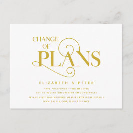 Elegant Classic Guld Förändring av planer, uppskju Vykort