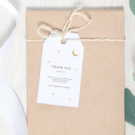 Elegant Classic Guld Måne Stars Bröllop Tack Presentetikett