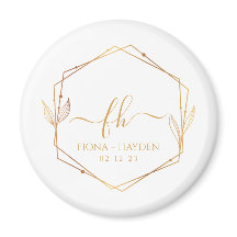 Elegant Classic Guld Monogrammed Initial Bröllop