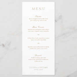 Elegant Classic Guld Traditional Formal Bröllop Meny