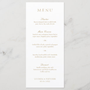 Elegant Classic Guld Traditional Formal Bröllop Meny