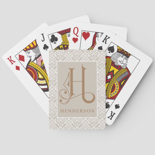 Elegant Classic H Monogram, Personlig P Casinokort (Baksidan)