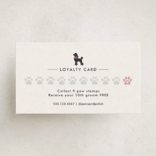 Elegant Classic Hundfrisörskort Loyalty Card övers Lojalitetskort