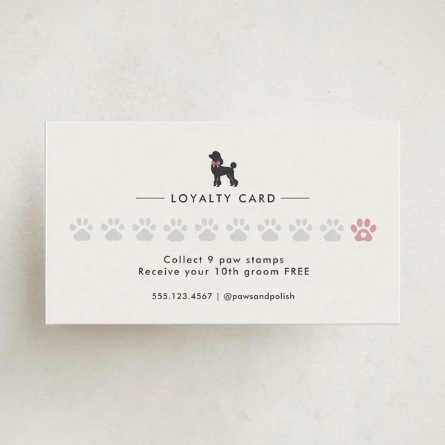 Elegant Classic Hundfrisörskort Loyalty Card övers Lojalitetskort (Skapare uppladdad)