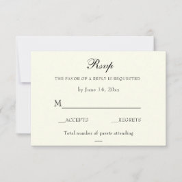 Elegant Classic Ivory Bröllop Classic OSA kort