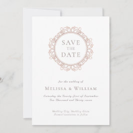 Elegant Classic Ivory Bröllop Spara Datumet