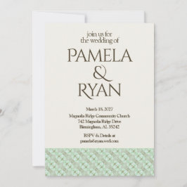 Elegant Classic Ivory Wedding Invitation Inbjudningar