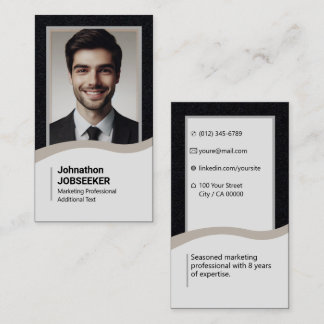 Elegant Classic Job Search Plain Grått Visitkort