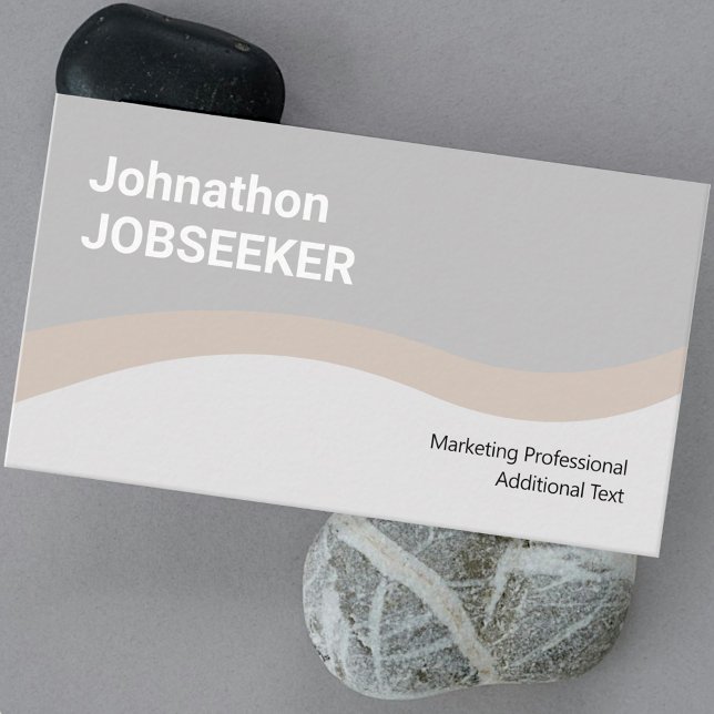 Elegant Classic-jobbsökning Minimal Clean Beige Visitkort (Skapare uppladdad)