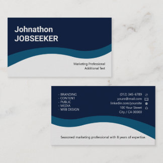 Elegant Classic-jobbsökning Minimal Clean Blue Visitkort