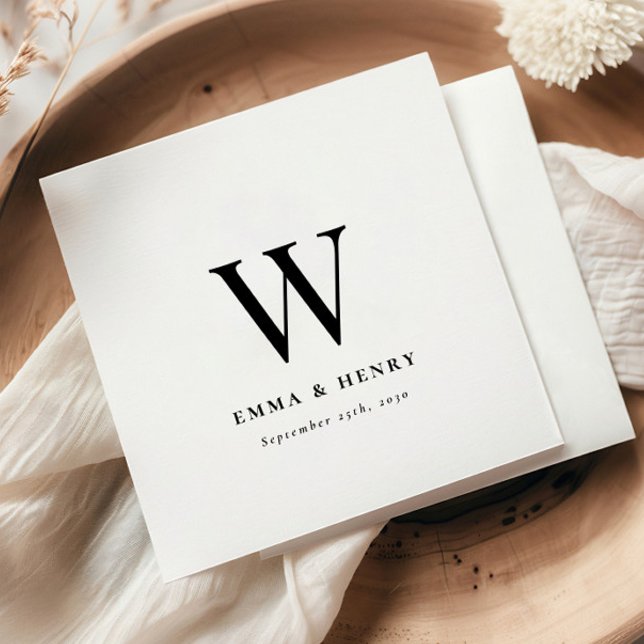 Elegant Classic Last Name Initial Wedding Pappersservett (Skapare uppladdad)