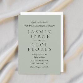 Elegant Classic Light Sage Formal Wedding Inbjudningar